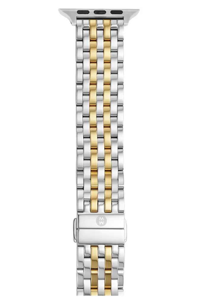 Michele brand apple watch band from nordstrom. it has duo gold tones.